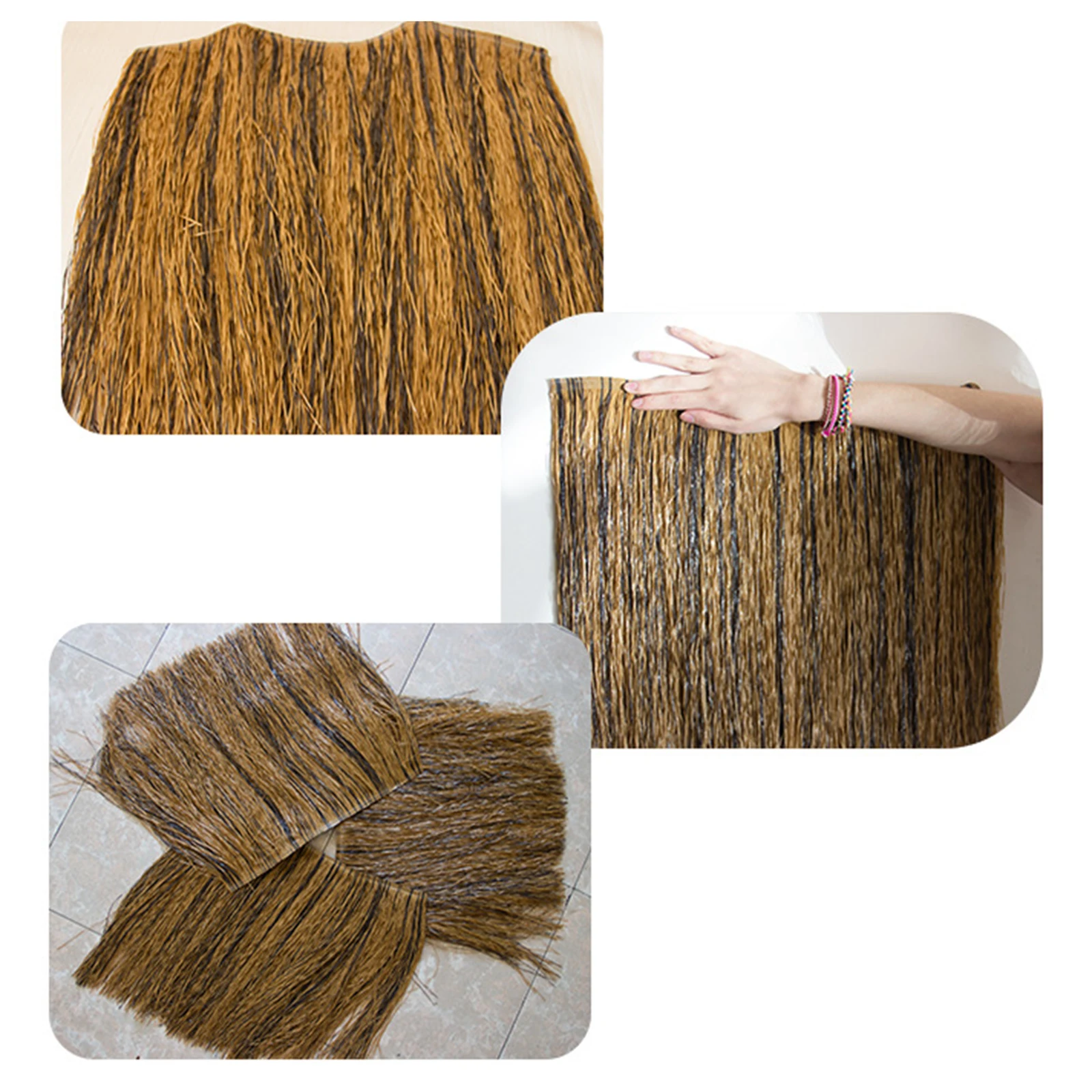 Palm Thatch Roll Hut Thatch Easy to Install Artificial Straw Roof Thatch Grass Thatch Roll for Tiki Bars Huts Fence Decoration