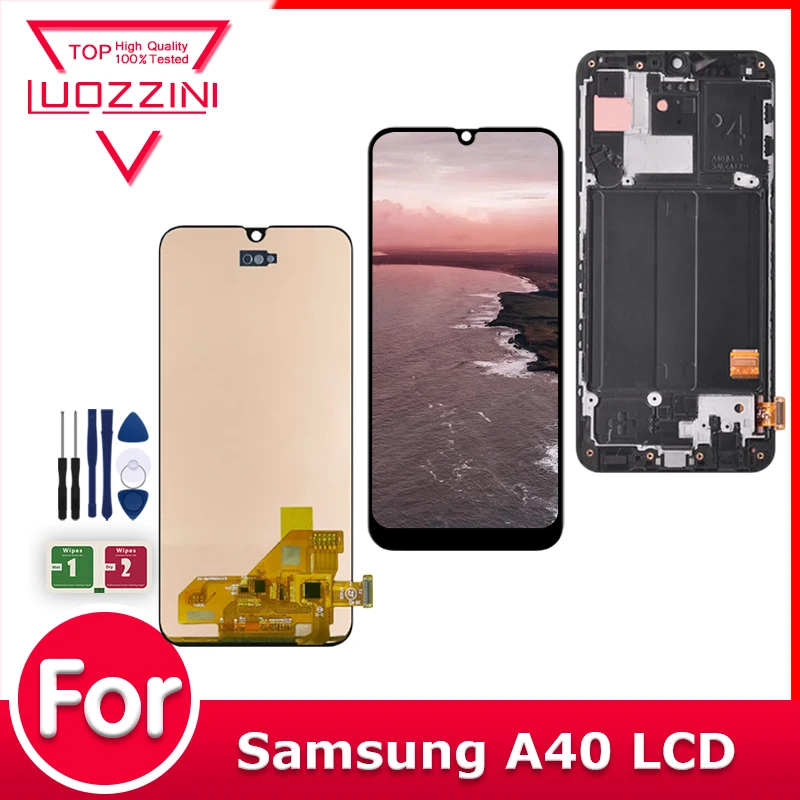 For Samsung Galaxy A40 A405 LCD Display Touch Screen Digitizer Assembly With Frame A40 Screen Replacement Parts 100% Tested