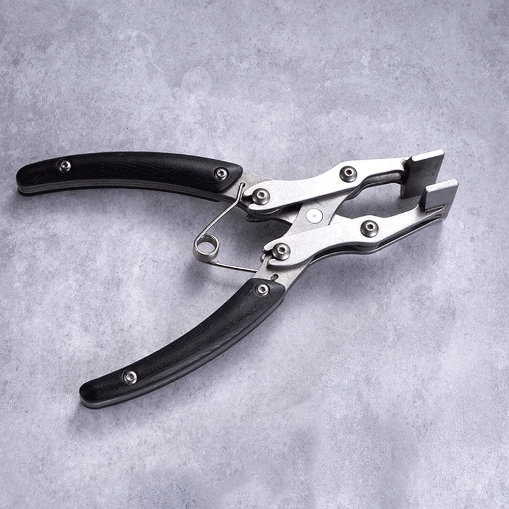

All Stainless Steel Thickened Flat Mouth Pliers, Leather Frame, Leather Pressure Line, Anti Slip Precision Pliers