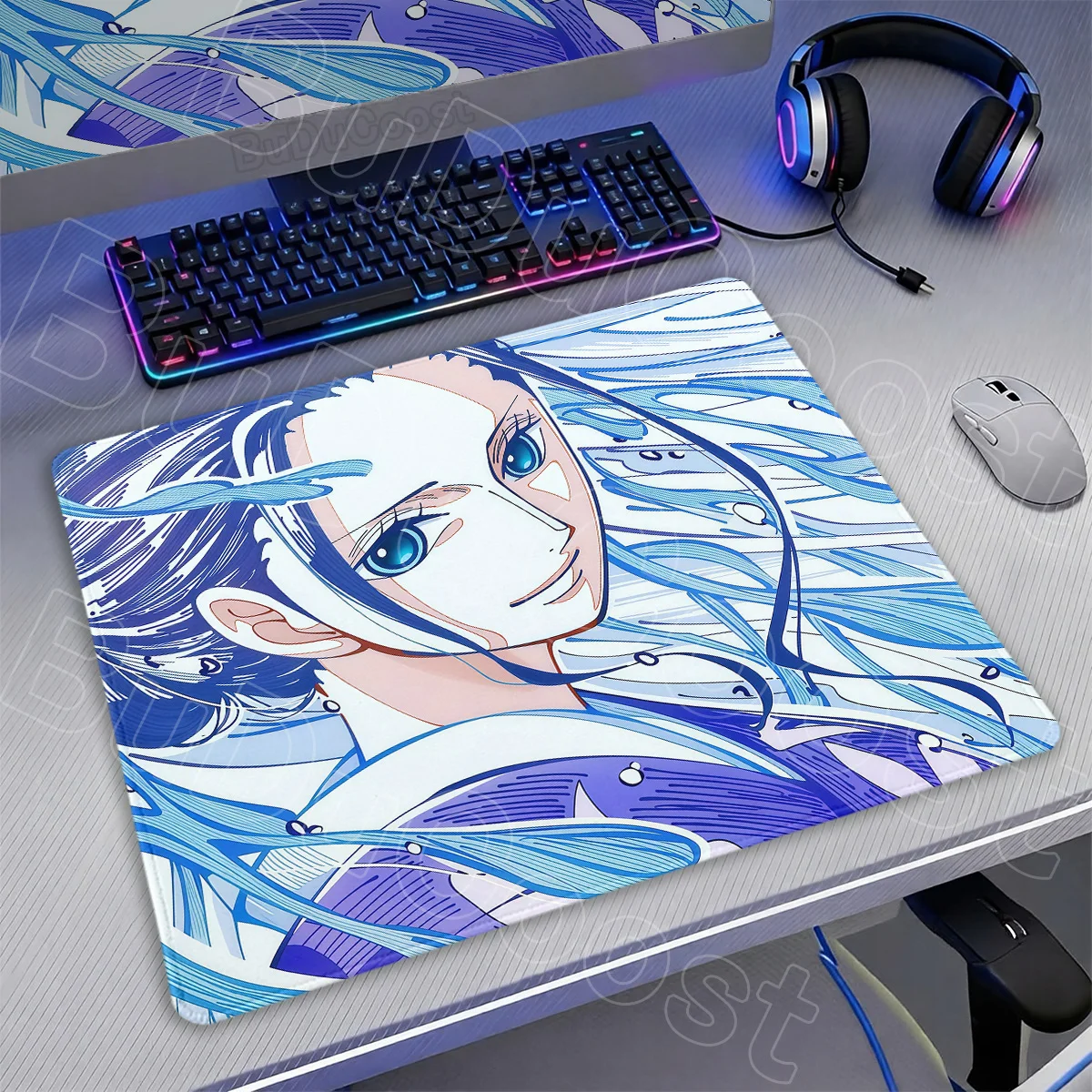Anime One Piece Roronoa Zoro Gamer Square Mousepad Xs Small Home Table Protector Washable Rubber Carpet Lock Edge Office Deskmat