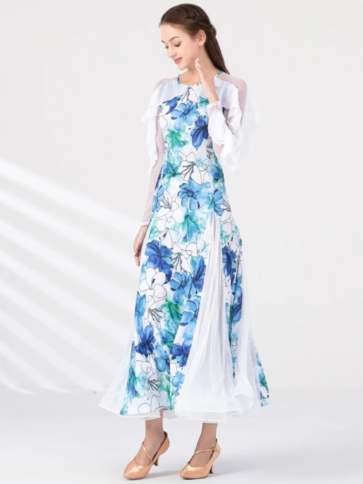 

2026 Woman New Adult Modern Dance Big Swing Dress Ballroom Dance Waltz Costume My874