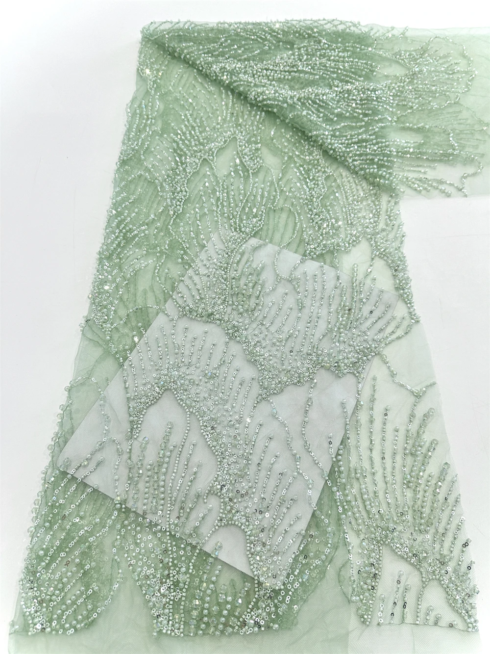 

French Mesh Sequins Fabrics African Lace Fabrics Nigerian Net Fabric High Quality Luxury for Women Evening Dresses,5Yards