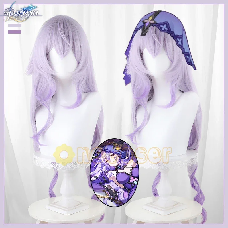 

Black Swan Cosplay Wig Game Honkai Star Rail Purple Gradient Long Hair Garden of Recollection Soothsayer Fiber Hair Wig Cap