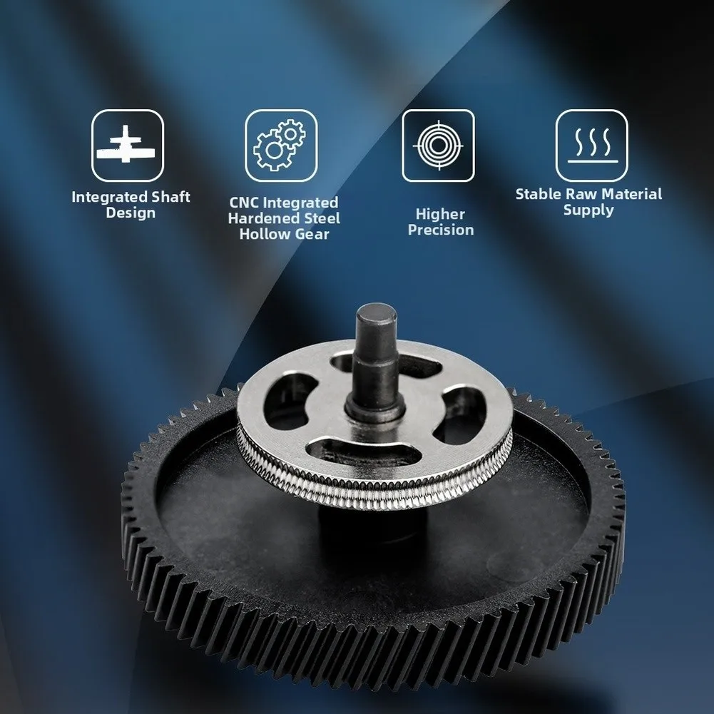 Wear-Resistant Hardened Steel Gear for BAMBU H2D Extruder with Integrated Bearing and Knurled for Uniform Extrusion