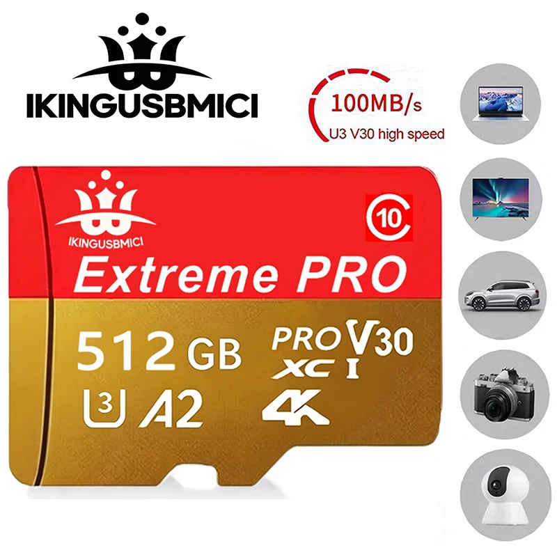 Carte Micro SD haute endurance pour caméra embarquée, carte mémoire FAT32 128/256 Go, 100 Go/s, enregistrement 4K fluide et en boucle, cartes MicroSD
