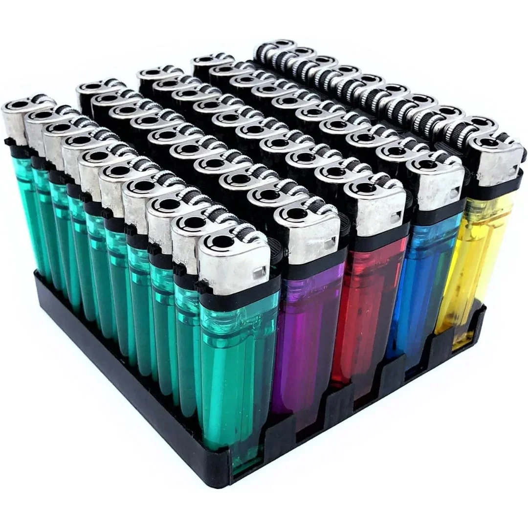 New A Box Of Grinding Wheel Transparent Color Torch Lighters 50 Packs Store Disposable Lighters Men'S Cigarette Gift Tools