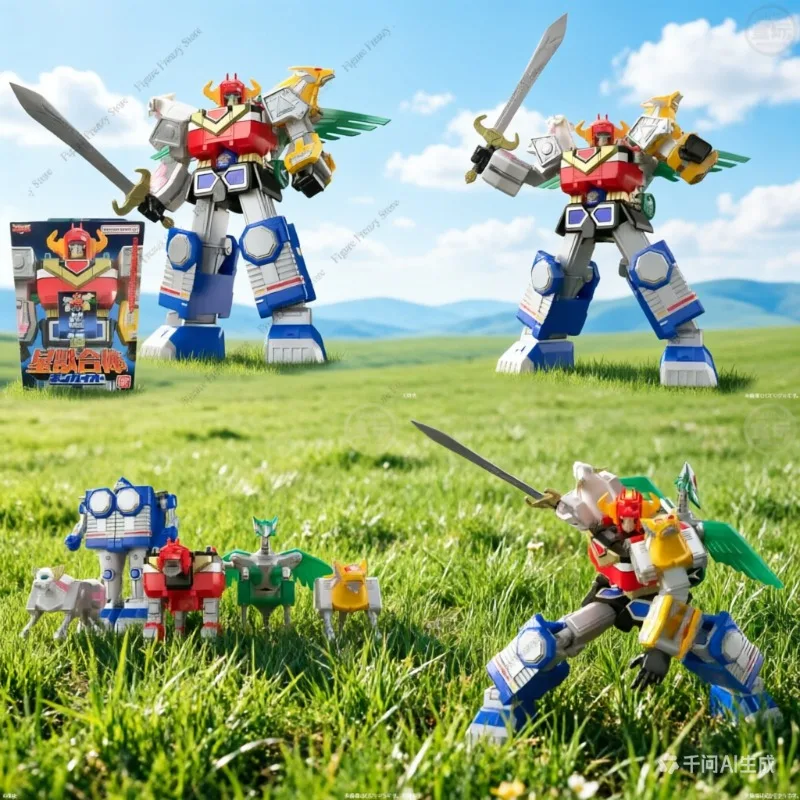 

Bandai SHOKUGAN Star Animals Rangers Galaxyman Action Figure with Galactic Orc Silver Armor and King Anime Style Design