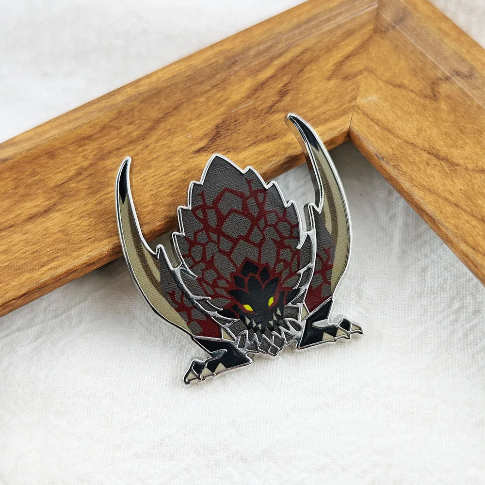 Cool Monster-Hunter Bazelgeuse Enamel Pin Game MHW MHR Monster Icon Brooch Metal Badge Lapel Pins Backpack Clothes Fans Gift view 3