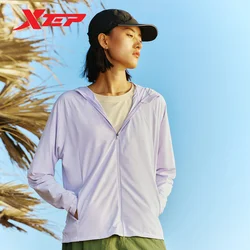 Xtep Knitted Hooded Jacket For Women 2024 Summer Comfortable Women's Sweatshirt Hooded Quick-Drying Outdoor Tops 876228940147