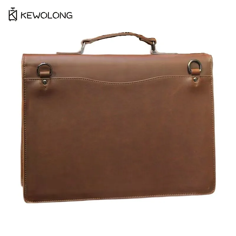Retro Vintage Leather Messenger Bag for Men, Fashion Briefcase Handbag Shoulder Bag, Casual Business Crossbody Bag for Work