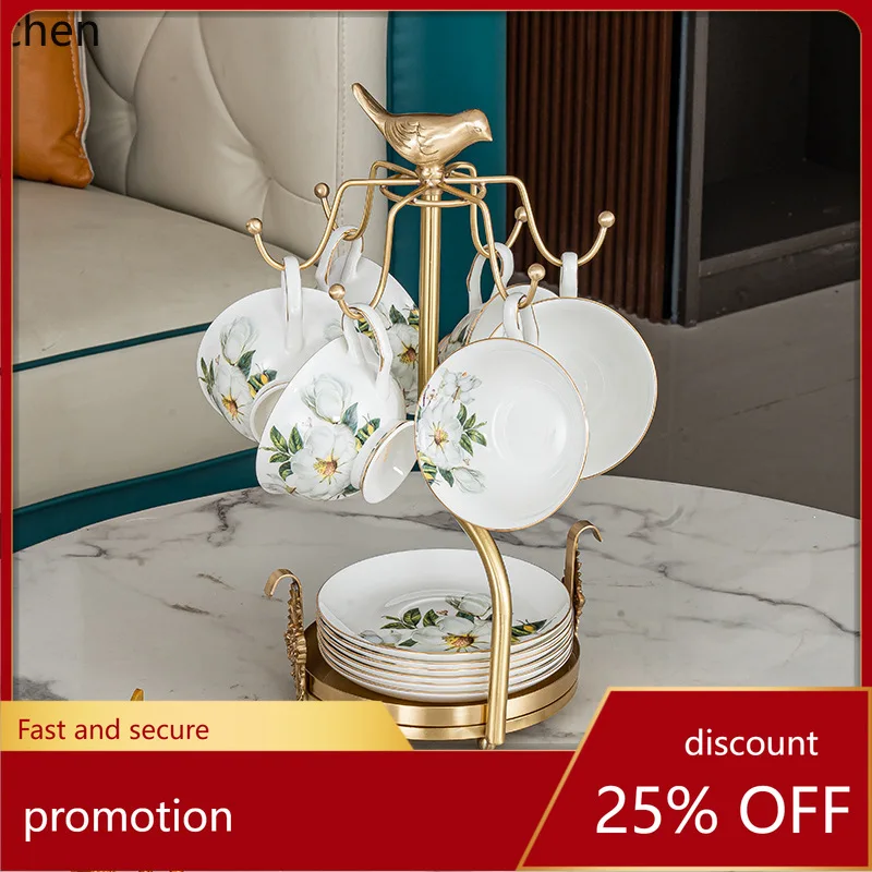 

CZ Brass Bird Coffee Cup Holder Modern Simple Living Room Dining Table Water Cup Kitchen Storage Rack