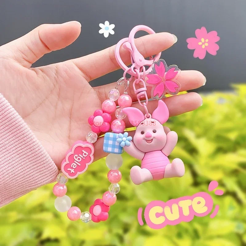 Colgante de la serie de cuentas de Winnie The Pooh, llavero Kawaii para regalo, accesorios para mochilas escolares, adorno colgante, regalos para niños