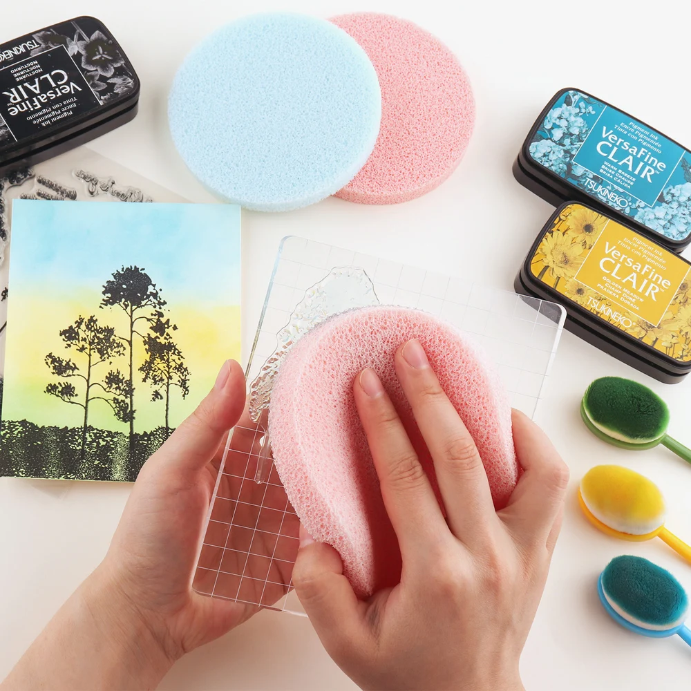 

2Pcs/set Stamp Scrubber Multi-purpose Cleaning Sponge For DIY Crafts Inking Staining Paint Removing Ink Intricate Stamp Scrubber