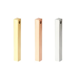 EUEAVAN 1pc Geometric Vertical Bar Pendant for Necklace Stainless Steel Cubic Rectangular Charms Blank Tag Jewelry Making Supply