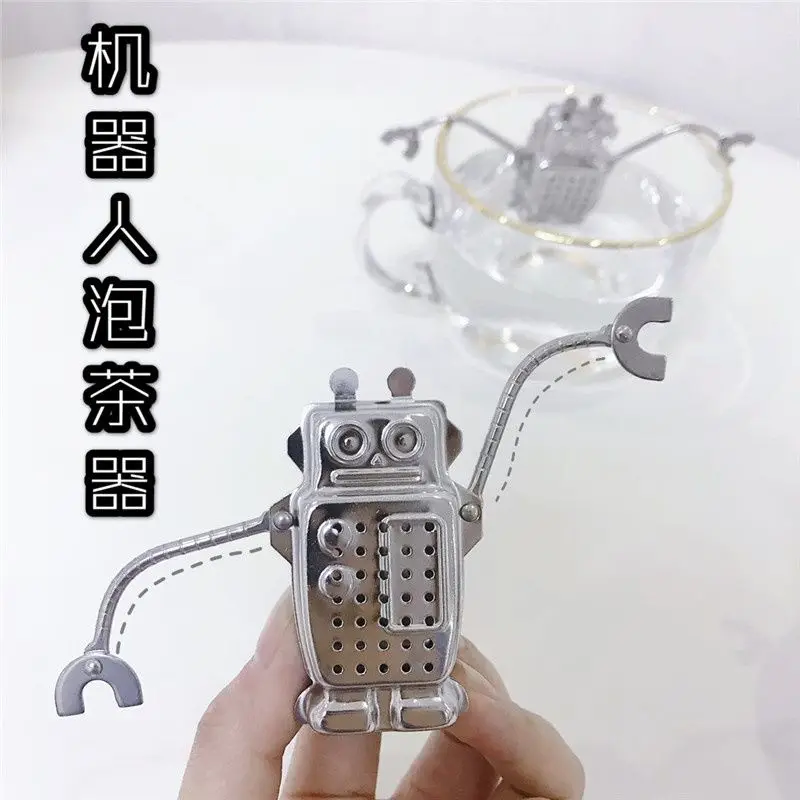 304 Stainless Steel Creative and Cute Robot-shaped Tea Brewer, Tea Strainer and Filter Household Drinking Tool Accessories
