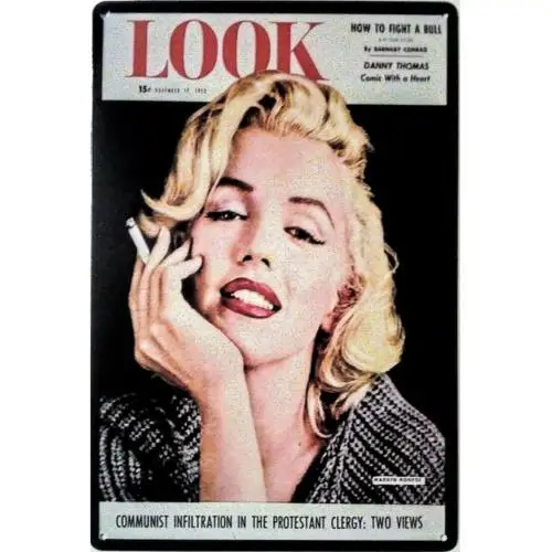 1 pcs,Marilyn Monroe Metal Sign  (Reprint) Vintage Look Magazine Cover, 1953