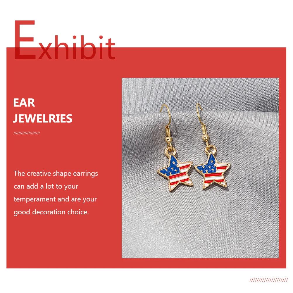 

Creative Alloy Earrings Women Independence Day Party Ear Pendants Festival Decorative Lady Ear Jewelry Unique Shape Design