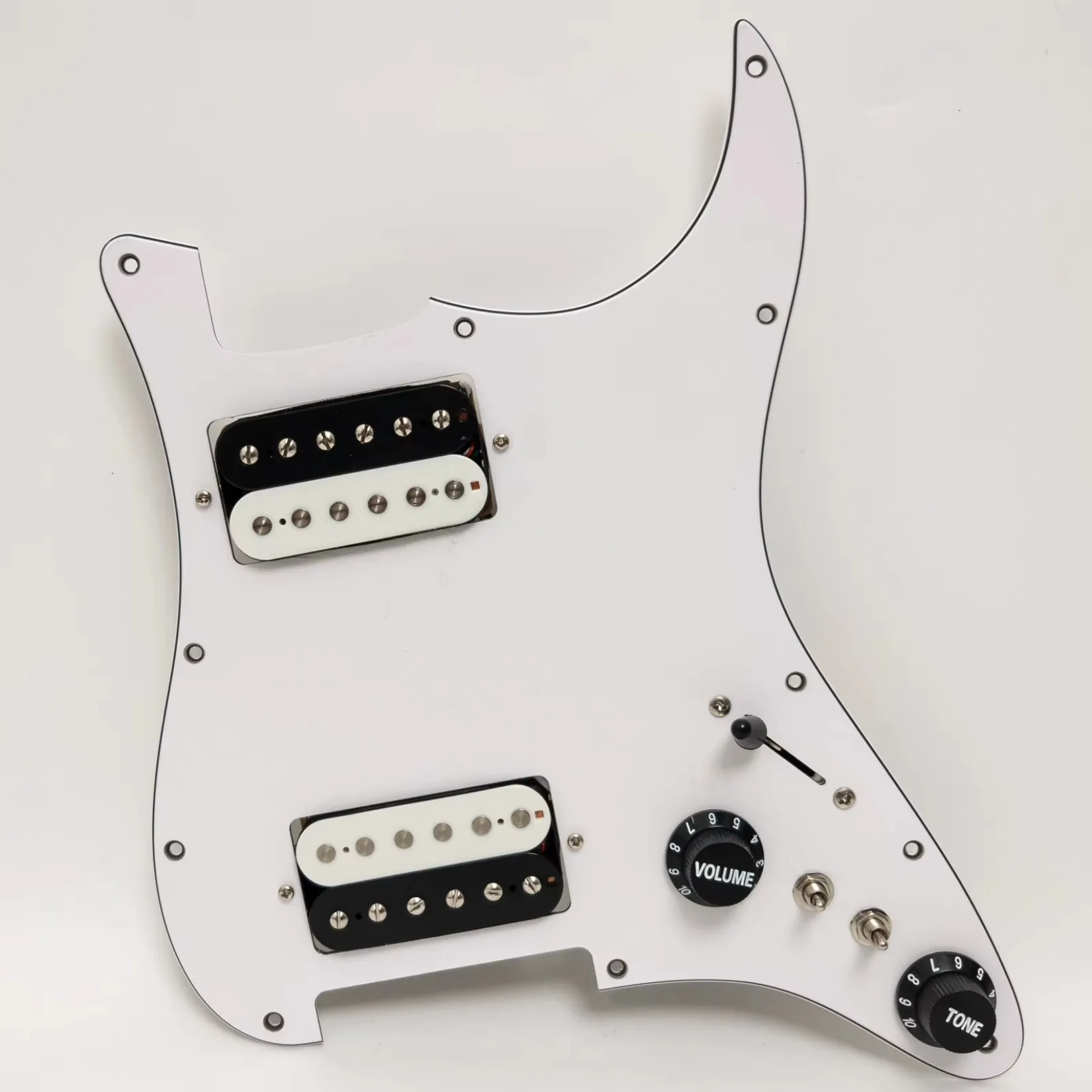 HH Loaded Pickguard with Humbucker Pickup Set and Wiring Controls for ST Style Electric Guitar Upgrade Replacement Parts