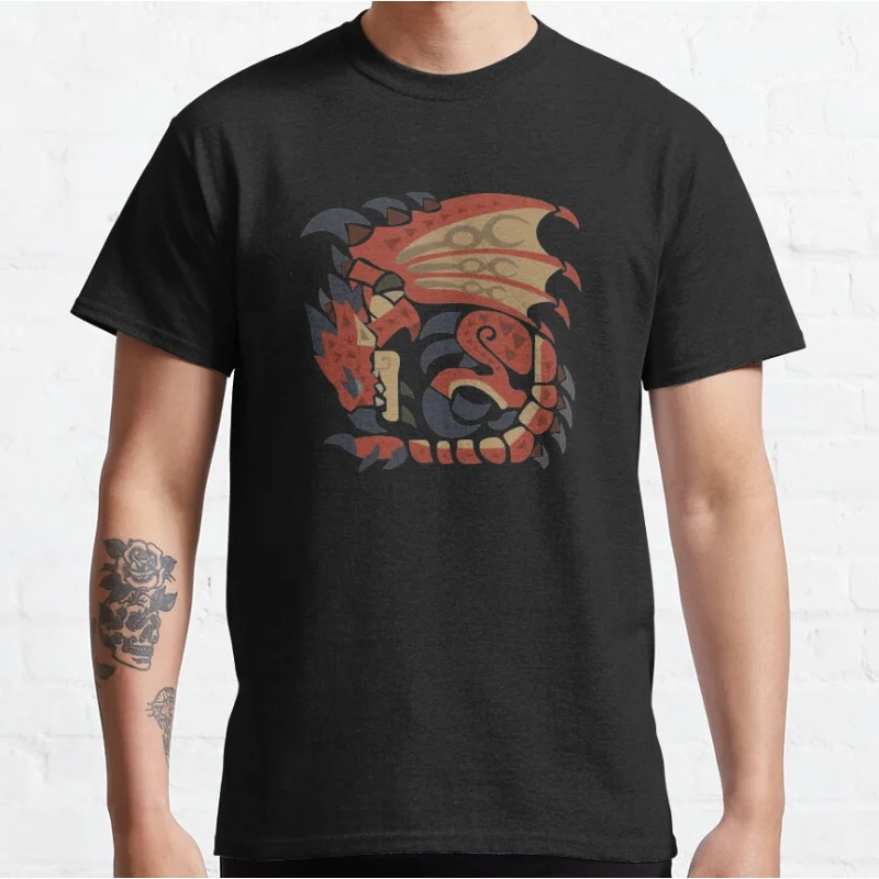 Cute Rathalos 80s Anime Video game Monster hunter world MHW Hunting Club Graphic T Shirts for men large size Adult S-6XL tops