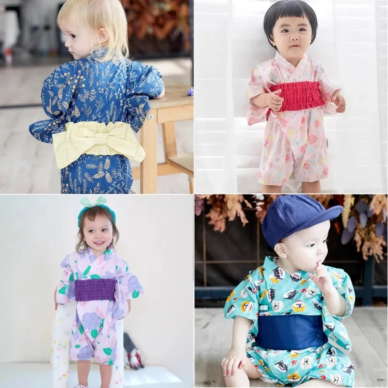 

Baby Summer Japanese Kimono Costume Kids Baby Rompers Jumpsuit Short-sleeved Bathrobe Newborn Baby Playwear Infant Outfit