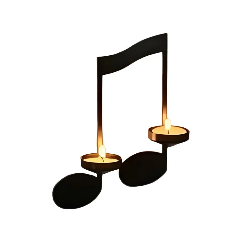 

European music note candle holder, wall wrought iron candle holder