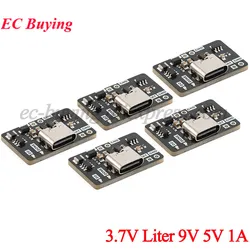 5 pces/1pc 3.7v litro 9v 5v 1a multímetro modificado tipo-c usb 18650 bateria de lítio carregamento impulso descarga ajustar módulo carregador
