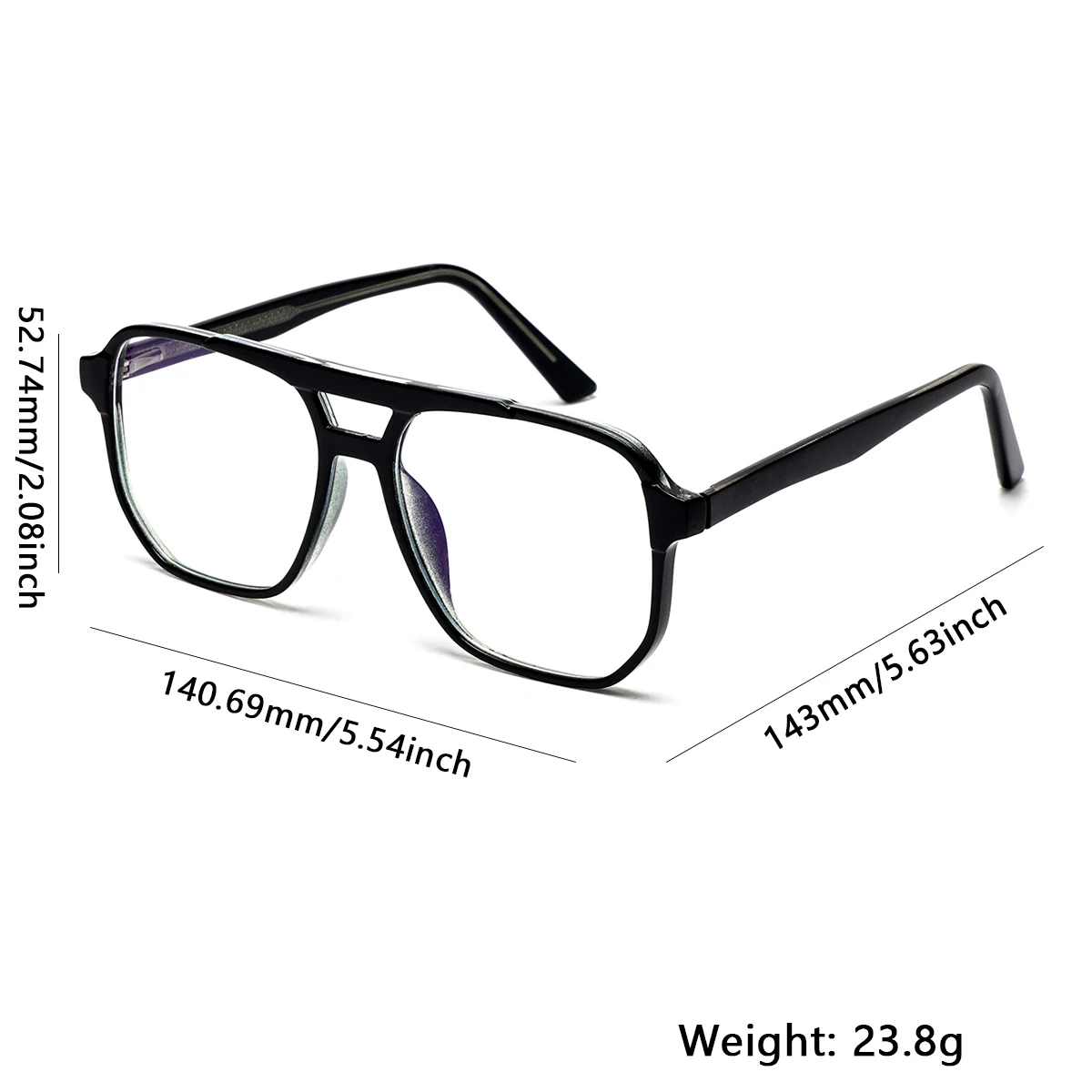 Square Double Briges Anti Blue Light Glasses Men Blue Light Blocking Glasses Women Eyeglasses Frame Optical Eyewear Computer