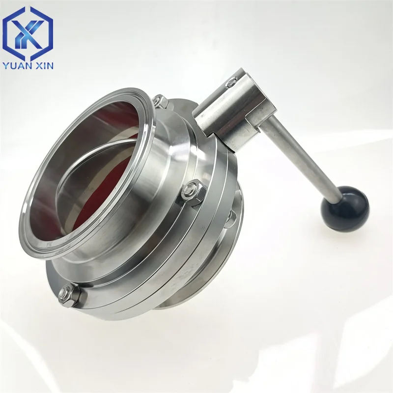 DN80 (TC106mm) clamp type butterfly valve craft brewing sanitary food grade manual dust discharge butterfly valve SS304