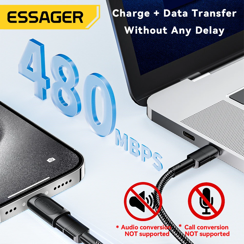 Essager USB C-Lightning 어댑터 PD 20W 고속 충전 OTG USB 유... - 2
