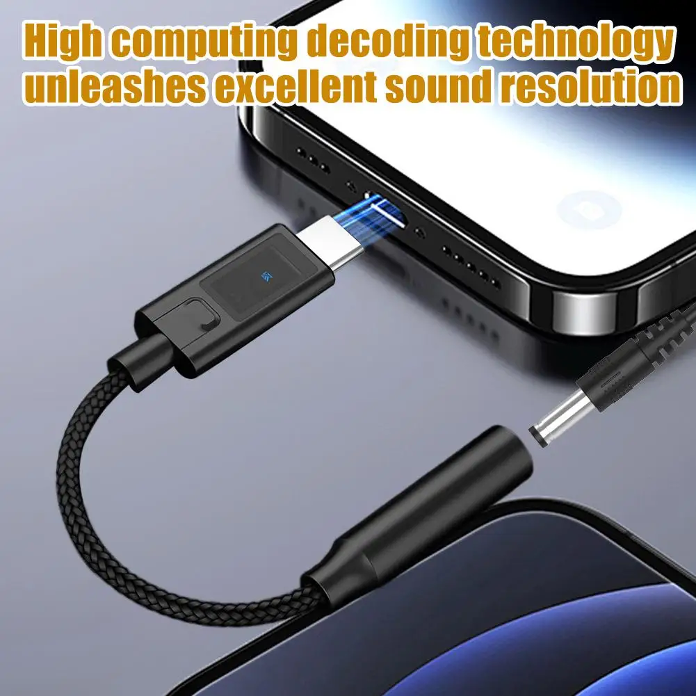 KZ AM02 Amplificatore di decodifica DAC portatile Adattatore audio da USB C a 3,5 mm con sintonizzazione EQ professionale a 4 stadi