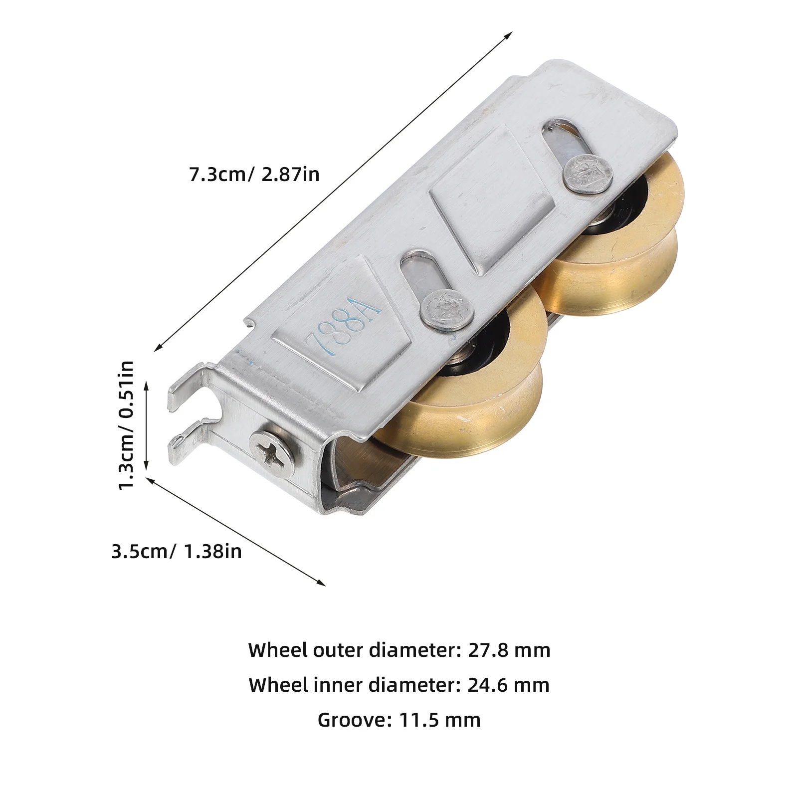 2 قطعة الأسطوانة الباب المنزلق الفولاذ المقاوم للصدأ عجلة نحاسية مزدوجة الكرة تحمل لخزانة فناء الباب استبدال الانزلاق السلس