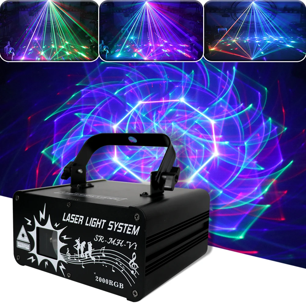 rgb 3d raster stage laser light projector feixe de scanner dj disco bar club party danca casamento xmas effect show lamp dmx512 2w novo 01