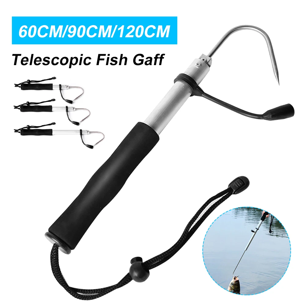 Retractable 60/120cm Stainless Steel Telescopic Sea Fishing Spear Hook Tackle Suitable For All Kinds Of Heavyweight Fish Active