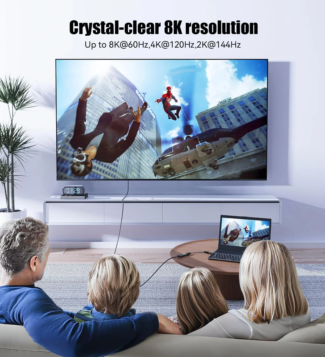 디스플레이포트-HDMI 어댑터 8K@60Hz 단방향 DP 1.4-HDMI 2.1 남성-여성 변환기 데스크탑 태블릿용 AMD NVIDIA