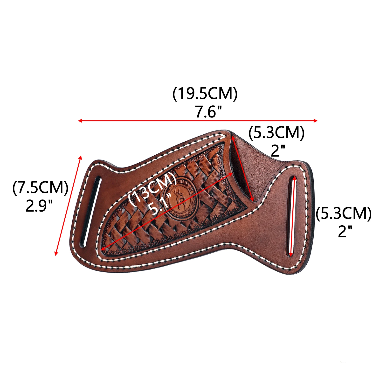 Tourbon Hunting Accessories Thick Leather Fixed Blade Cover Knife Sheath Handmade Brown with Belt Loop Camping