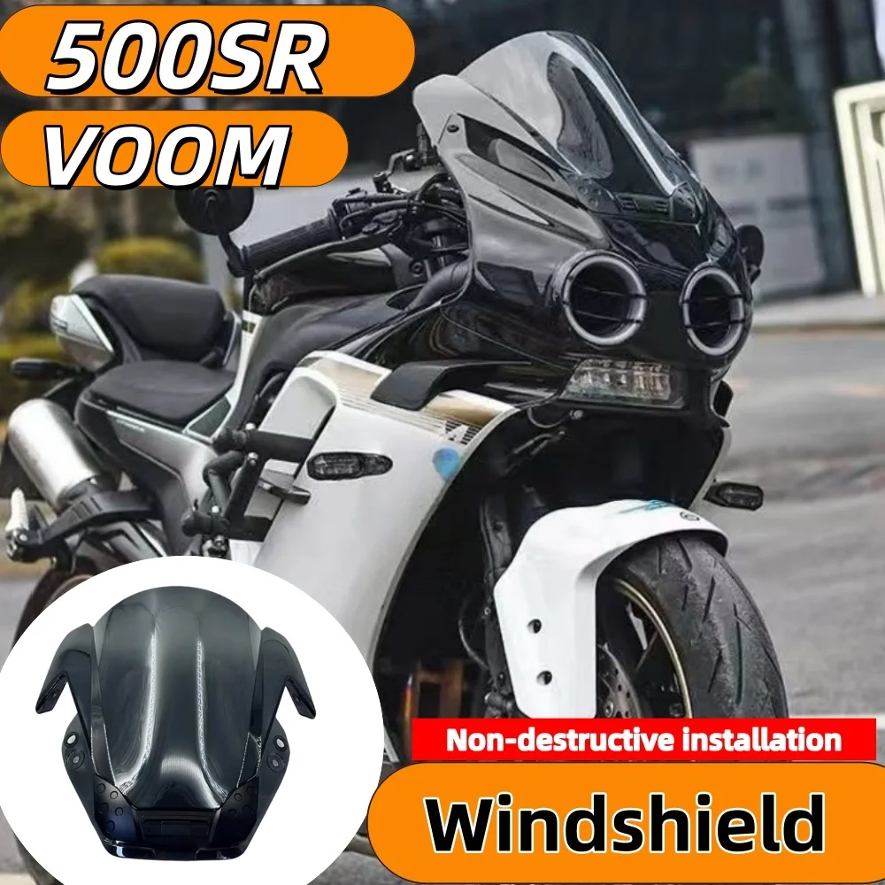 Windshield for 500SR VOOM SR500 500 SR motorcycles 2025+ - Brand New DEGIN Motorcycle Double Bubble Windshield Accessories 500sr