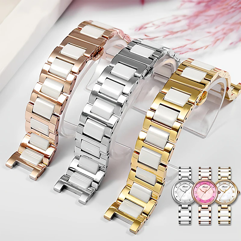 

Ремешок для часов с зубцами из нержавеющей стали для MICHAEL KORS MK MK6985 5896 5774 Fiyta Gucci, керамический браслет для часов, сменный ремешок для часов
