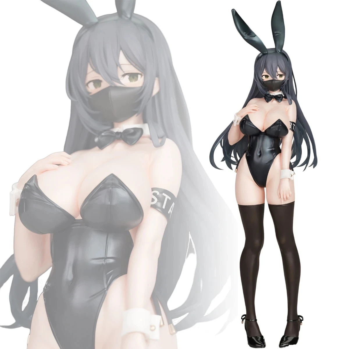 26cm NSFW Anime Figure Kuro Bunny Kouhaichan Mask Sexy Nude Girl Action Figure Toy Adults Collection Hentai Model Doll Gifts