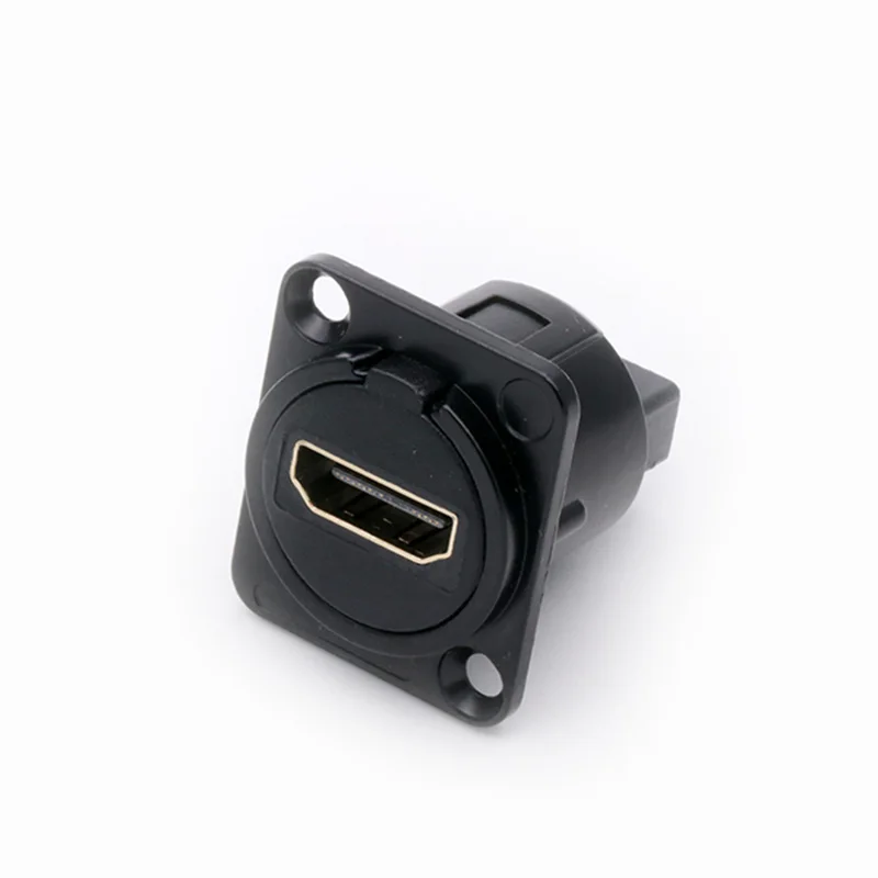 1pc D-Type Connector Extension Cable Adapter HDMI-Compatible Panel Mount Chassis Connector Audio Female Module Socket