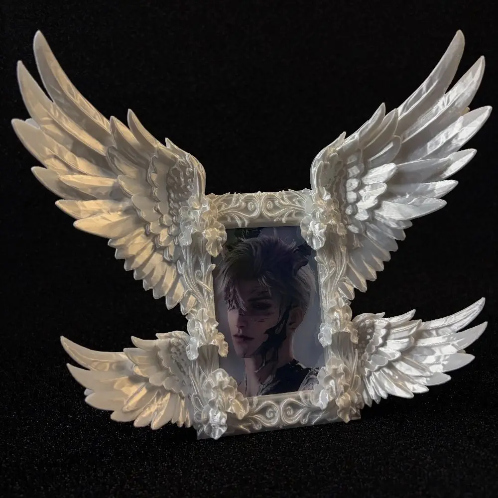 Angel Wing Resin Photocard Holder 3 Inch Kpop Photo Frame Desktop Ornament Collectible Idol Card Display