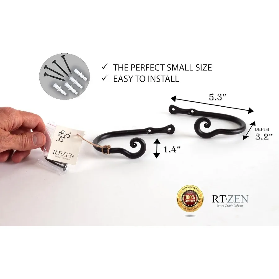 أربطة ستائر معدنية مزخرفة لغرفة المعيشة وغرفة النوم على طراز المزرعة مع ستائر من الحديد المطاوع باللون الأسود الكلاسيكي