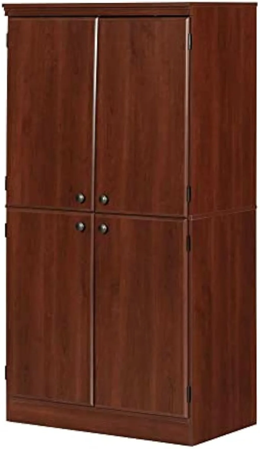 

South Shore Tall 4-Door Storage Cabinet with Adjustable Shelves, Royal Cherry