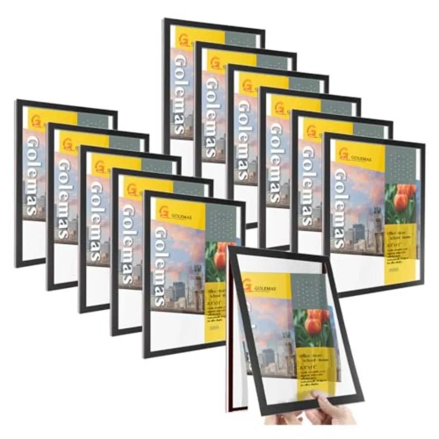 

Acrylic Magnetic Sign Holder Easy-Opening 8.5 x 11 Wall Mount Display Frames Self Adhesive Back Plastic Clear Document Frame Ho