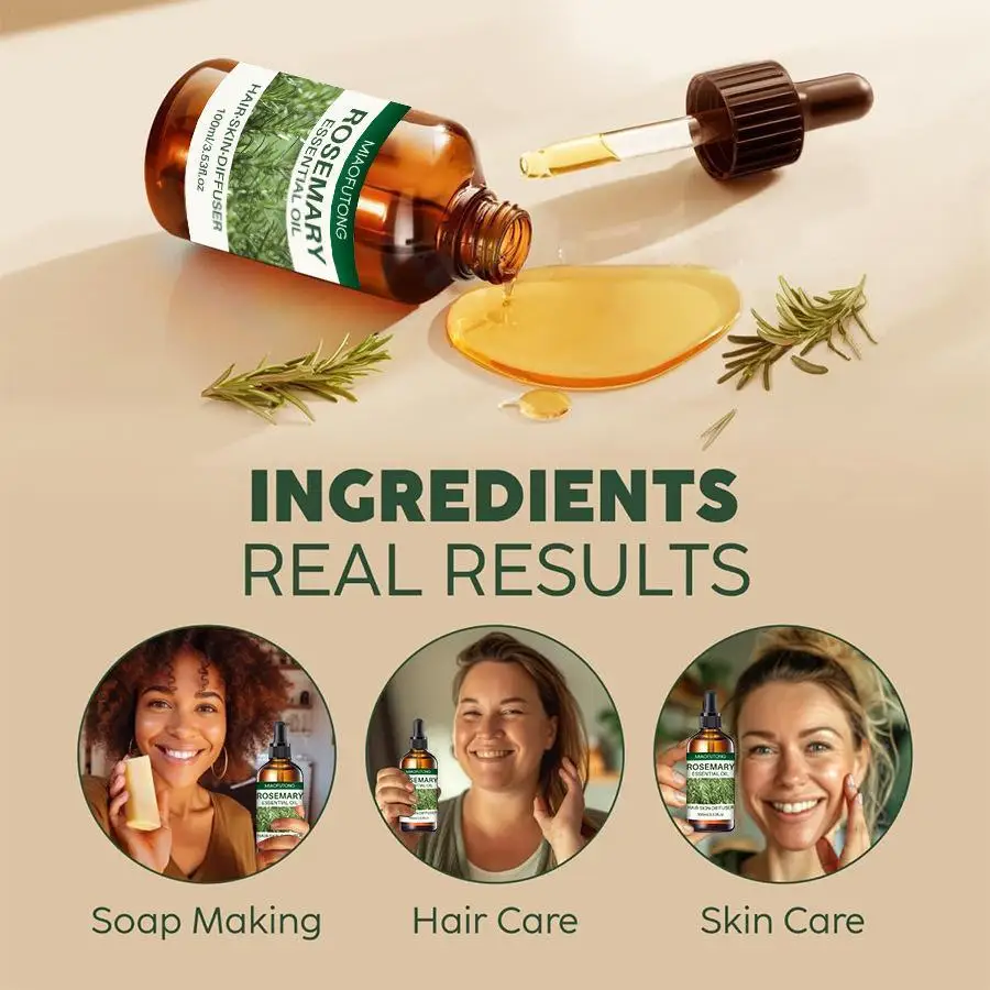 

100ml Rosemary Hairs Essential Oil Promoting Growth Preventing Loss Nourish Scalp Enhance Elasticity Hair Cares Essential Oils