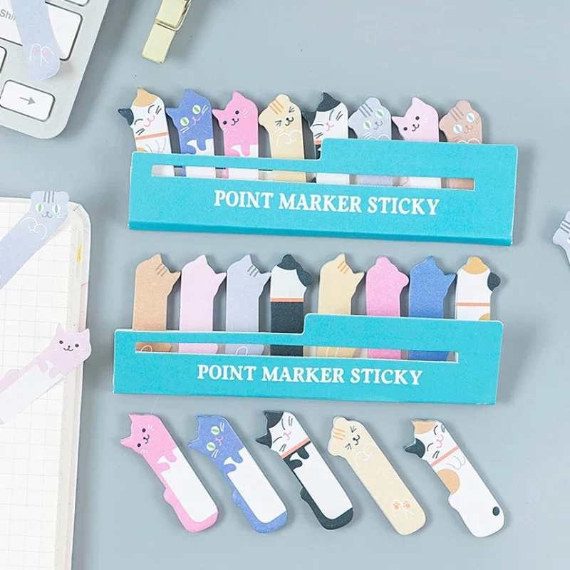 

2Packs Cute Cat convenient Memo Sticky Pad Notes students gift prize office school Office Supplies DIY