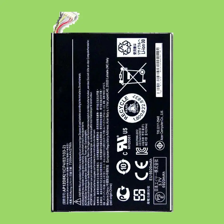 

Reliable Power For Acer Iconia Tab A3-A10 A3-A11 W510 W510P AP12D8K Long Lasting 7300Mah Tablet Battery