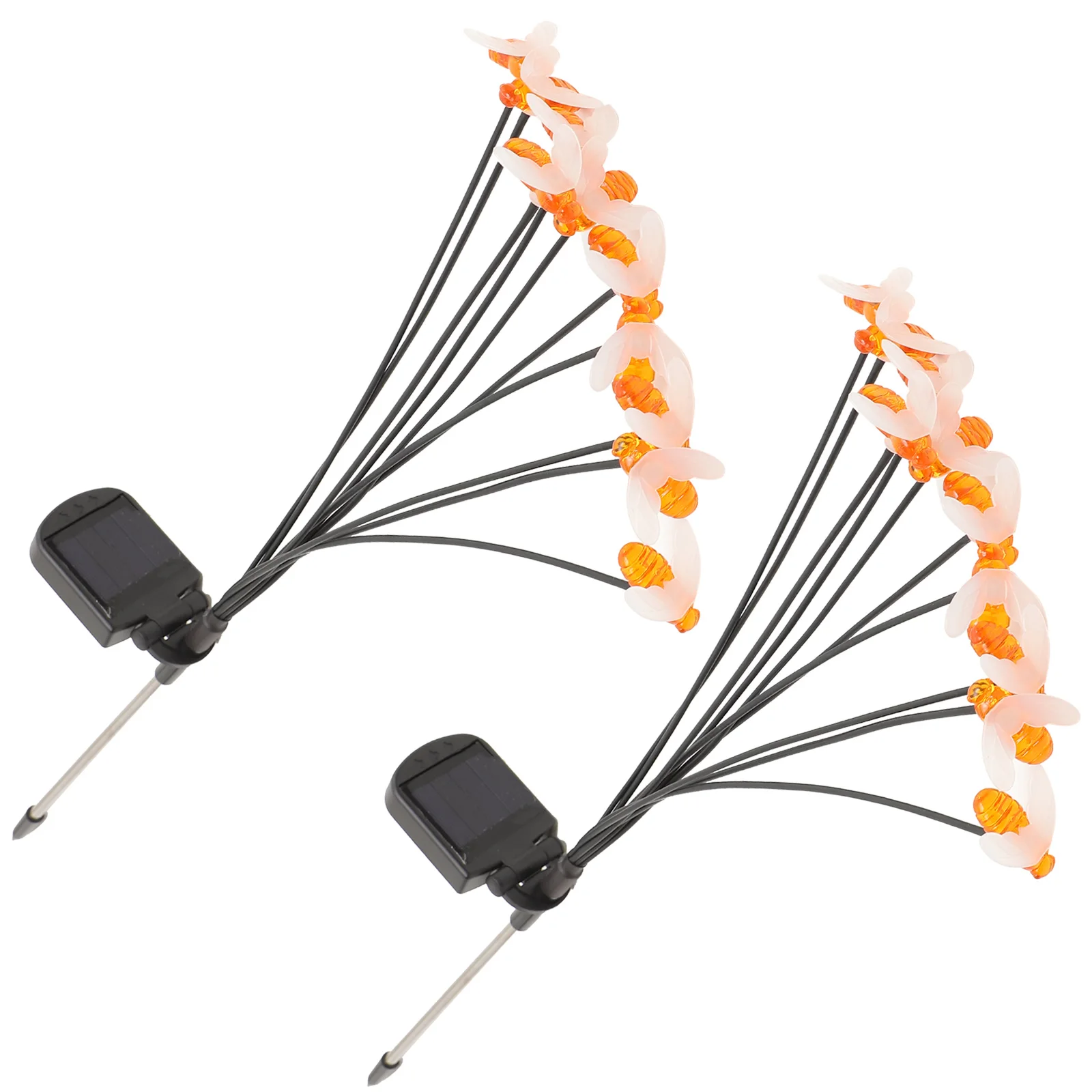 

2 Sets Lawn Lamp Solar Powered Lights Ornaments Outdoor Garden NiMH Batteries Decorative