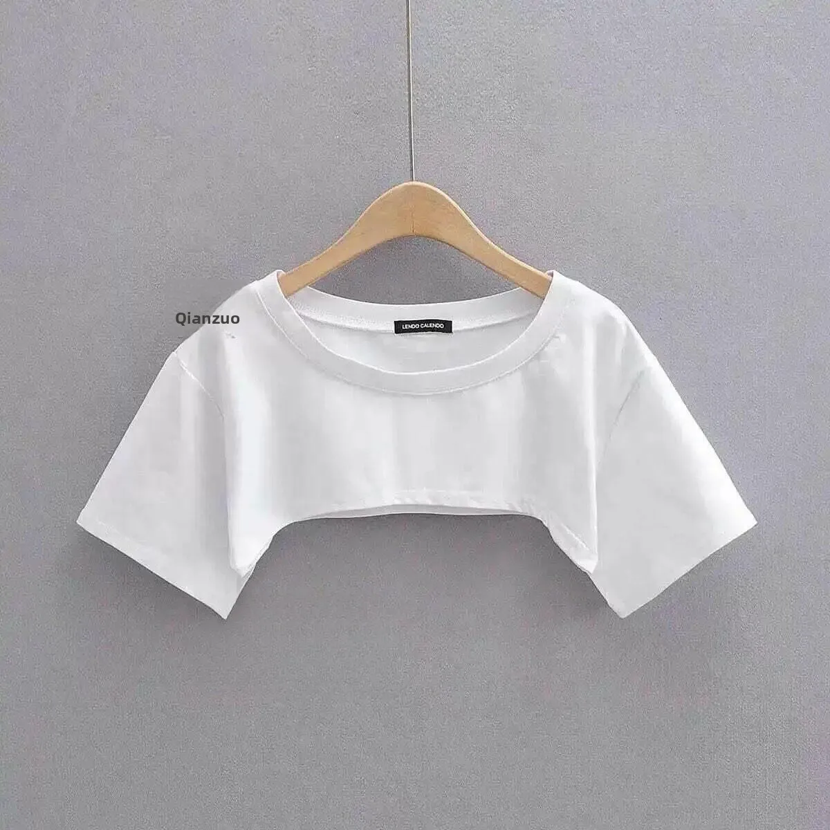 Summer Loose Women's T-shirt Shoulder Design Sensation Fake Sleeve Simple Gentle Style Versatile Cover up Casual Female Top