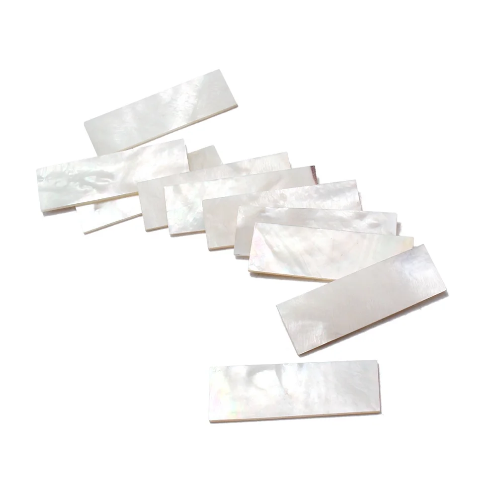 

10 pcs Diy Guitar Fret Inlays White Shell Material Easy Cut Install Suitable For Fingerboard Fretboard Decoration Parts
