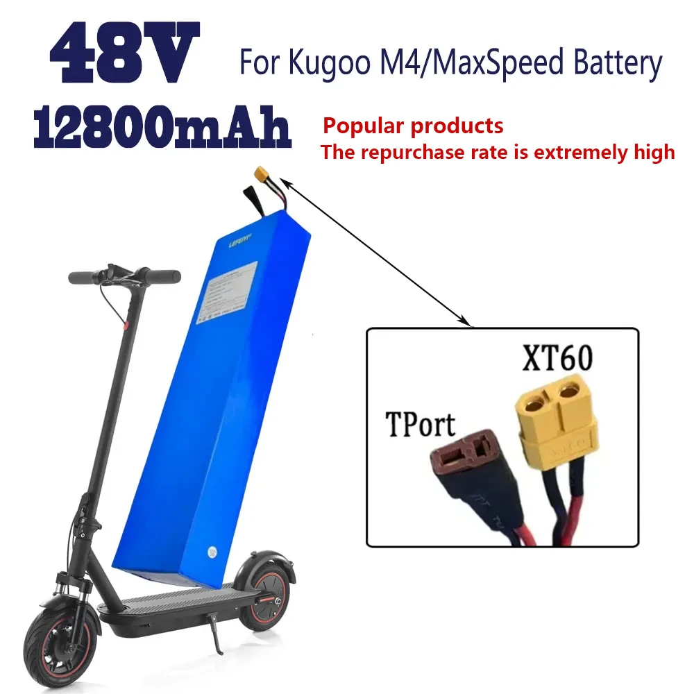 

12800mah For Electric Scooter Kugoo M4/M4Pro/MaxSpeed Lithium ion Battery Pack 18650 (48V, 12.8Ah) High Capacity